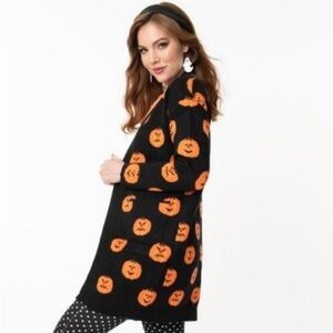 Unique Vintage Halloween Pumpkin Cardigan